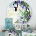 thumbnail image 2 of Designart 'Lilac Tree Lantern Vintage Impression' Traditional Circle Metal Wall Art 23x23 - Disc of 23, 2 of 5
