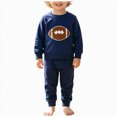 thumbnail image 3 of yboeqw Baby Boy Outfits Set Clothes Newborn Boy Clothing Toddler Infant Boy Fall Long Sleeve T Shirt and Trousers Outfits Set 0-3 Years Navy,Size 0-6 Months, 3 of 9