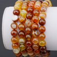thumbnail image 3 of Natural Healing Power Gemstone Crystal Beads Unisex Adjustable Macrame Bracelets 8mm,Amber Agate, 3 of 3