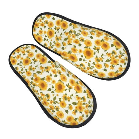 

Ocsxa Mens Womens Cozy Memory Foam Scuff Slippers Slip On Warm House Shoes Indoor/Outdoor Classical Cute Sunflower NO.101 Designs-Medium