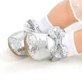 thumbnail image 3 of Jxzom Infant Baby Girls First Walkers Princess Shoes Solid PU Sequins Bow Lace Up Glitter Crib Sole Sneaker, 3 of 7