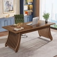 thumbnail image 2 of Tribesigns Home Office Executive Desk, 62" Wood Computer Desk Office Table, Mid Century Modern Writing Study Desk, 2 of 6