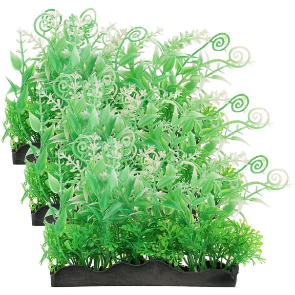 OUNONA 3Pcs Decorative Fish Breeding Grass for Aquarium Decoration Plastic Green Plants