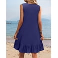 thumbnail image 6 of Zeagoo Sleeveless Dress for Women Swing Summer Casual Solid Tunic Ruffle Dress Cover Up with Pockets, 6 of 6