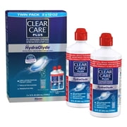 CLEAR CARE PLUS Cleaning & Disinfecting Contact Lens Solution with Case, 12 oz, Twin Pack