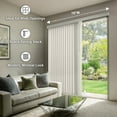thumbnail image 2 of CHICOLOGY Large Vertical Blinds for Indoor Windows, Light Filtering PVC Slats, 78"W X 84"H, Easy Install, Privacy Shades for Sliding Glass Doors & Living Rooms, Alabaster, 2 of 7