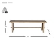 thumbnail image 2 of Pemberly Row Modern 59" Wood Dining Bench in Natural/Brushed Smoke, 2 of 4