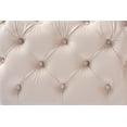thumbnail image 3 of Baxton Studio Avara Glam and Luxe Light Beige Velvet Fabric Upholstered Gold Finished Button Tufted Ottoman, 3 of 5