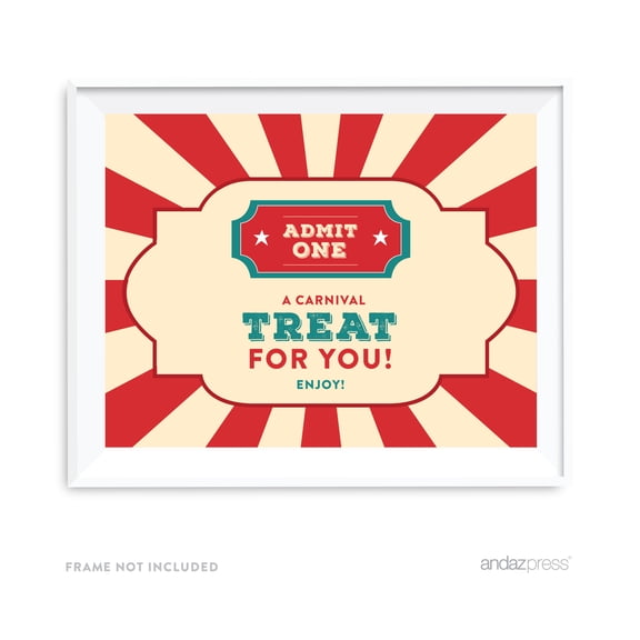 A Carnival Treat For You To Enjoy! Carnival Circus Birthday Party Signs