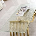 thumbnail image 6 of 47" Rectangle Modern Stainless Steel Coffee Table, Tempered Water Ripple Glass Top, Center Table for Living Room Home Office, Easy Assembly, Gold, 6 of 14