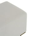 thumbnail image 4 of Christopher Knight Home Long Rectangular Ottoman Bench, White Upholstery with Rubberwood Base, 4 of 11