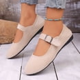 thumbnail image 4 of Xucatan Women's Fashionable Mary Jane Flats with Suede-Like Finish, Round Toe Slip-On Loafers with Adjustable Metal-Buckle Strap, Cushioned Insole Comfortable Flat Shoes Flats Gift, 4 of 9