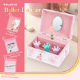 thumbnail image 2 of FSJZC Spinning Ballerina Jewelry Box, Fairy Design Music Box for Girls, Wood, Pink, 1, 2 of 9