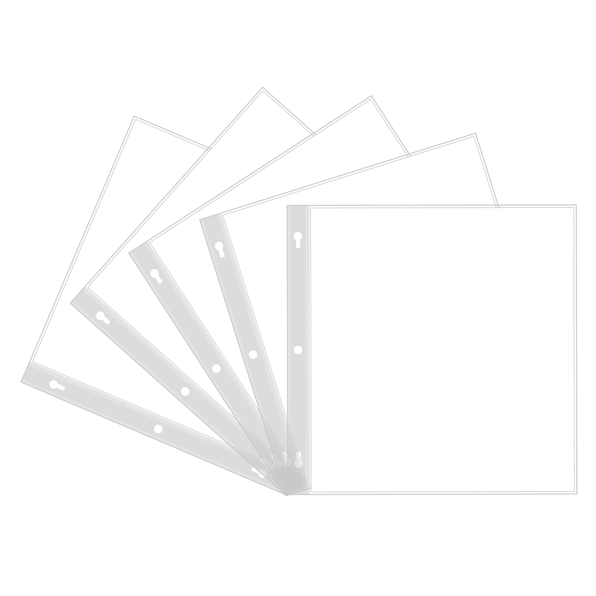 5 12x12 pages + extra posts White Scrapbook Top Loading Refill Pages 