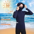 thumbnail image 6 of 3 Pack Men's UPF 50+ Sun Protection Hoodie, Long Sleeve Moisture Wicking Fishing Shirt with Face Mask, 6 of 25