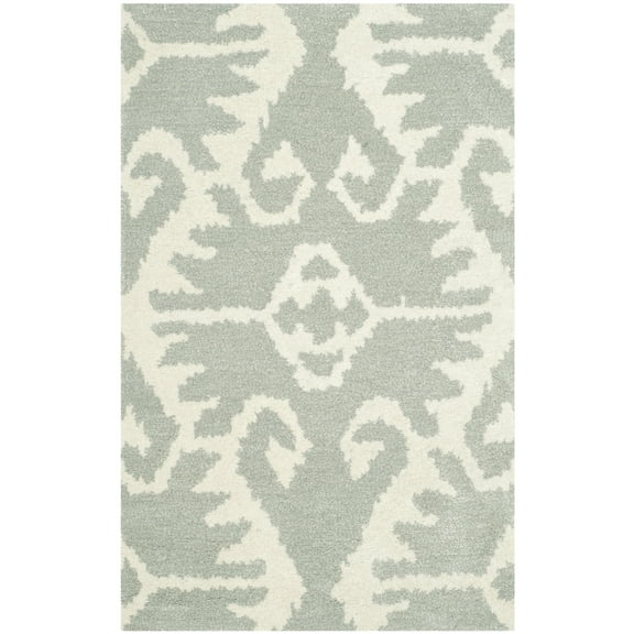 SAFAVIEH Wyndham Dzvonko Southwestern Wool Area Rug, Grey/Ivory, 2'6" x 4'