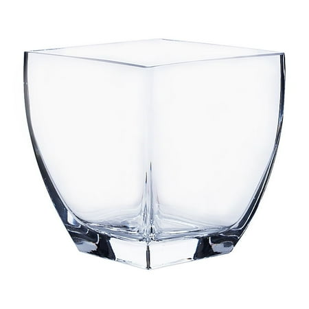 WGV Clear Candle Holder Glass Vase - 5" Wide x 6" Height, Good quality, Heavy Weighted Base - 1 Pc