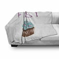 thumbnail image 3 of Eat Dessert First Soft Flannel Fleece Throw Blanket, Simple Lettering Words and Realistic Drawn Tasty Cupcake Print, Cozy Plush for Indoor and Outdoor Use, 50" x 60", Multicolor, by Ambesonne, 3 of 6
