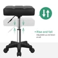 thumbnail image 4 of FURWOO Tabouret Pivotant Carré avec Roues Tabouret Roulant en Cuir PU Hauteur Réglable pour Spa Salon Massage Noir, 4 of 7