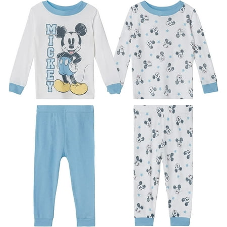 

Disney Baby Boys Mickey Mouse 4-Piece Snug Fit Cotton Pajamas