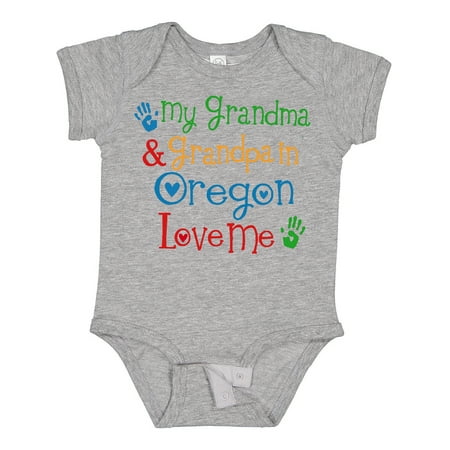 

Inktastic Oregon My Grandma and Grandpa Love Me Gift Baby Boy or Baby Girl Bodysuit