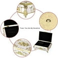 thumbnail image 3 of Vintage Music Box, Beige Metal Musical Jewelry Box Keepsake Box, Small Trinket Jewelry Storage Box Gift for Girl Women (Tune: You are My Sunshine), 3 of 8