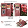 thumbnail image 3 of CaseMe Case for iPhone 16 Plus Wallet Case for Women Men, Fashion Durable PU Leather Magnetic Flip Lanyard Strap Wristlet Zipper Card Holder Wallet Phone Case for iPhone 16 Plus 6.7-inch,Red, 3 of 9