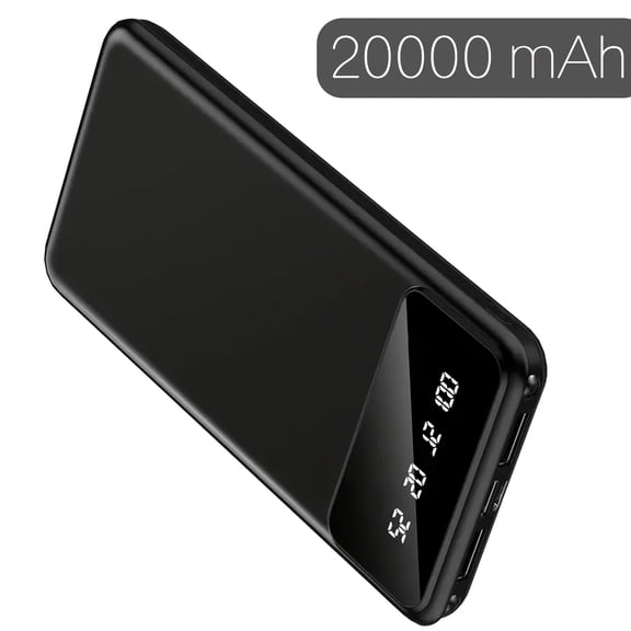 20000mAh Large Capacity Mobile Power Supply, 5V2.1A Portable USB Charger, LED And Digital Display, for Ios/ Android Devices, 2xUSB Output, Type-c/ Micro Input, Safe And Stable Polymer Lithium Battery
