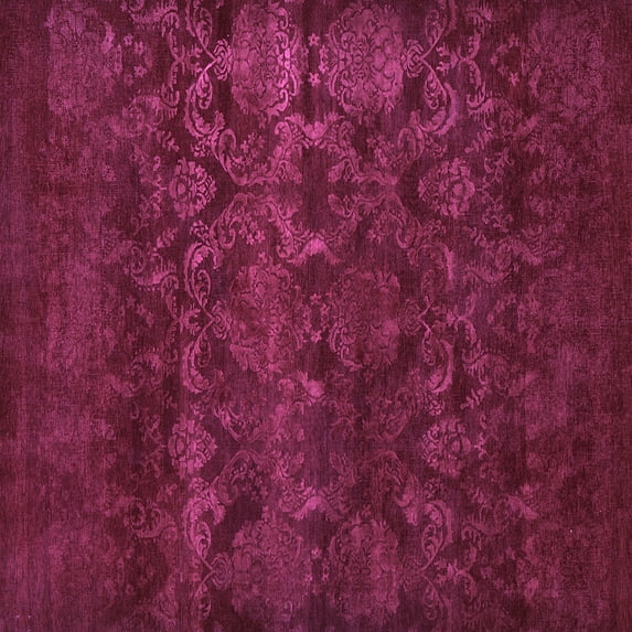 Ahgly Company Indoor Square Oriental Purple Industrial Area Rugs, 6' Square
