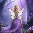 thumbnail image 6 of Meitianfacai Fantasy Butterfly Wing Delicate Cicada Wing Fairy Prop Set with Adjustable Fastening for Themed Parties Performances and Imaginative Play Accessories (Purple), 6 of 7