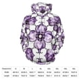 thumbnail image 4 of POBUDS Hoodie, Regular Fit Sporty Pullover Hooded Sweatshirt for Men Women Purple Flower 2XL, 4 of 6