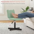 thumbnail image 5 of Carolayne 13.8-18.9'' Adjustable Vanity Chair, 360° Swivel Upholstered Ottoman Stool for Makeup Room Living Room, Green, 5 of 10