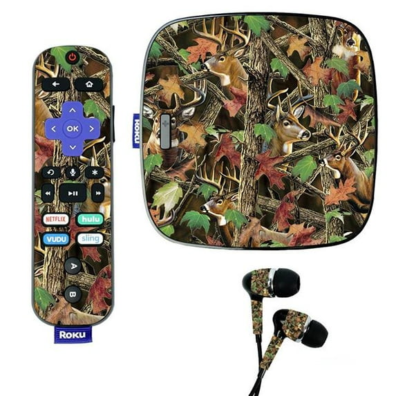 Skin Decal Wrap Compatible With Roku Ultra Sticker Design Buck Camo