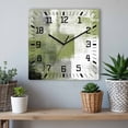 thumbnail image 6 of Sage Green Ombre Wooden Wall Clock Silent Non Ticking, Vintage Shabby Abstract Plaid Art Square Wall Clocks Battery Operated, Decor Clock for Home Office, Living Room, Kitchen, 12 Inch, 6 of 9
