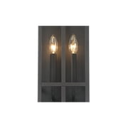 Possini Euro Design Metrix 20 High Farmhouse Rustic Rectangular Outdoor Wall Light Fixture Mount Porch 2-Light Black Glass Shade