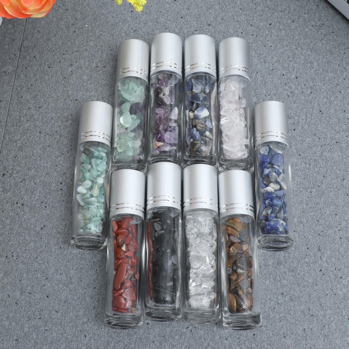 FOMIYES Refillable Roller Roll Bottles Glass Assorted Color 10Pcs
