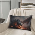 thumbnail image 5 of Naloa Fiery Black Dragon Attack Pillowcase, Throw Pillowcase, Wrinkle-Free, Stain-Resistant with Hidden Zipper for Bedroom Sofa-16"x24", 5 of 6