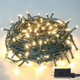 thumbnail image 3 of Cadena de luces navideñas mejorada de 82 pies, 200 LED para exterior/interior, temporizador y función de memoria y 8 modos, cable verde extensible, cadena de luces impermeable para árbol de Navidad, f, 3 of 4
