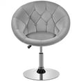 thumbnail image 2 of Alden Design Modern Tufted Adjustable Barrel Swivel Accent Chair, Gray Velvet, 2 of 8