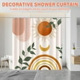 thumbnail image 4 of Dznils Boho Shower Curtain with Hooks, Modern Abstract Fabric Bathroom Curtain, 72" x 72", Beige, 4 of 8