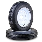 WANDA Wheel Assembly 4.80-12 6-Ply C 79M 4 Lug on 4" PCD White Spoke Rim Trailer Tire, Set of 2