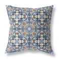 thumbnail image 1 of Amrita Sen CAPL532FSDS-ZP-18x18 Clover Leaf Floral Suede Zippered Pillow with Insert Blue Orange, 1 of 3