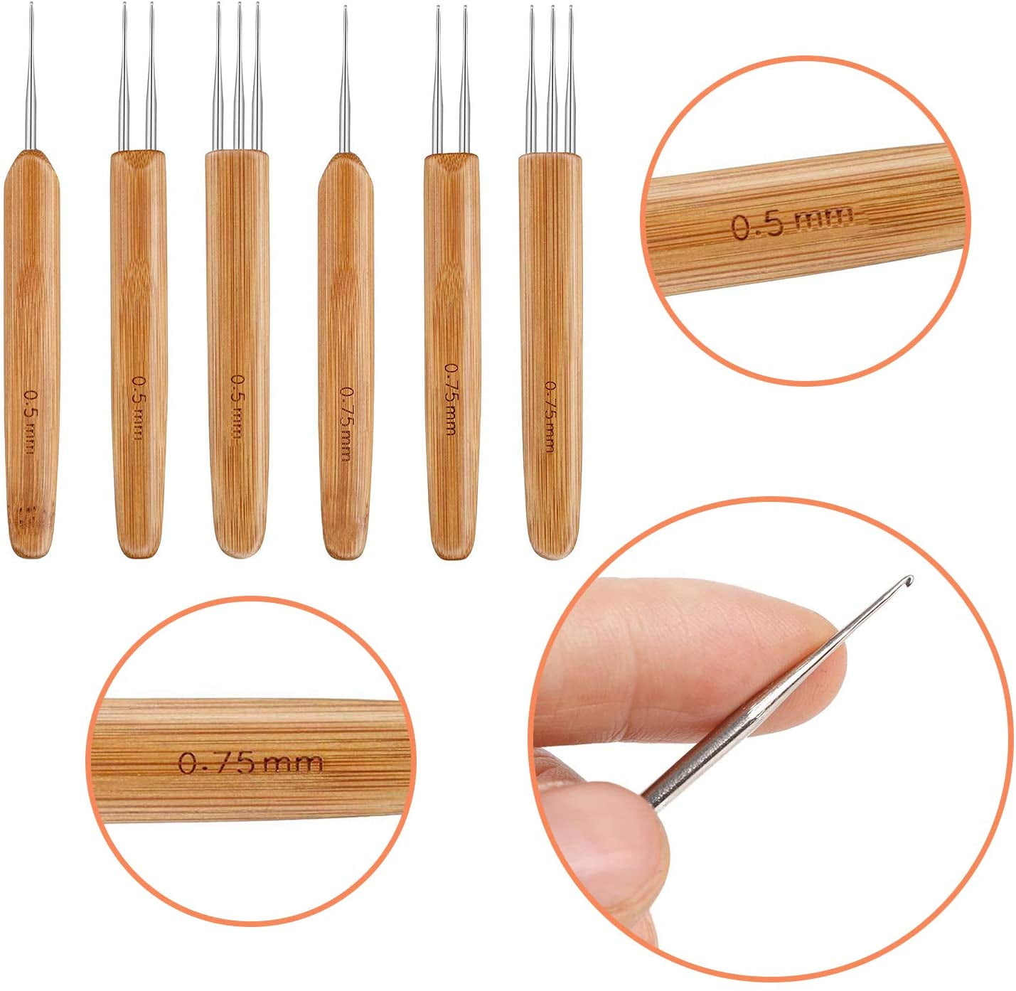 8 Pcs Dreadlock Crochet Hook Tool, Braid Hair Dreadlocks Needle Weaving