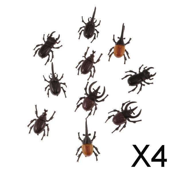4xLot 10 Escarabajos Vívidos De Plástico Modelo Animal Niños Fiesta Favor Bolsa Relleno