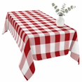 thumbnail image 2 of Farmhouse Buffalo Plaid Table Cloth Waterproof Tablecloths, Red White Checkered Tablecloth Dining Table Cover for Kitchen Party Tabletop Outdoor, Rectangle Tablecloth 60x120 Inch, 2 of 9