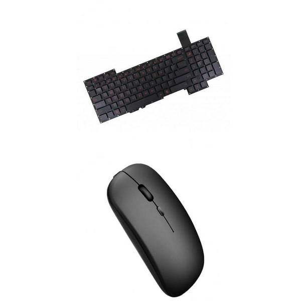 para G751J G751JM retroiluminado en inglés + Carga de mouse inalámbrico negro