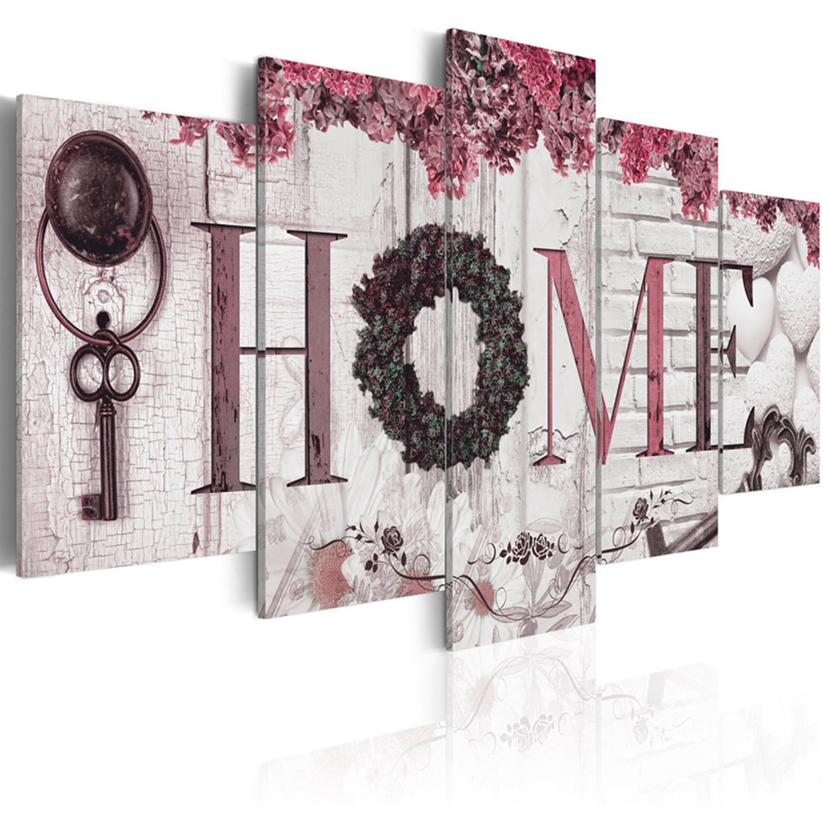 Fieroe Big Sale Modern Canvas Wall Art Decor 5 Piece for Bedroom Living Room Framed Family Painting Pictures, Creative Sofa Background Wall Decoration Painting 5-Piece Set