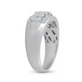 thumbnail image 3 of 14kt White Gold Mens Round Diamond Wedding Channel Set Band Ring 1.00 Cttw, 3 of 4