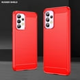 thumbnail image 4 of Samsung A33 5G case,Galaxy A33 5G case,with HD Screen Protector, Fashion Shock-Absorption Flexible TPU Bumper Soft Rubber Protective Case Cove for Samsung Galaxy A33 5G (Red Brushed TPU), 4 of 16