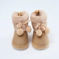 thumbnail image 6 of Baby Girls Boys Snow Warm Boots Infant Soft Sole Non-Slip Winter Booties with Plush Balls Newborn Slip On Shoes for 0-18 Months, 6 of 12
